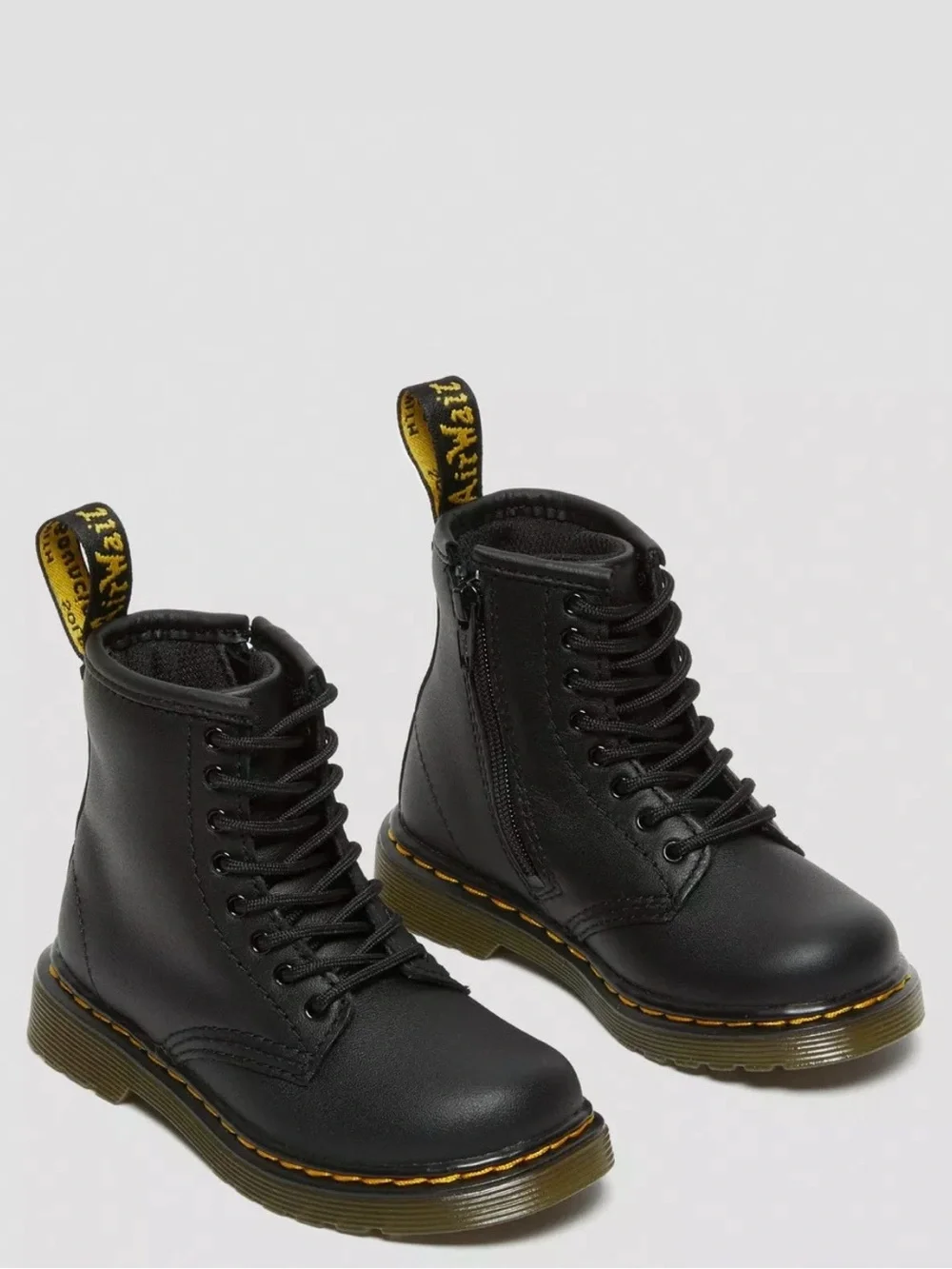 Dr. Martens 1460 Boot Kids youth size 12 black smooth leather lace up combat